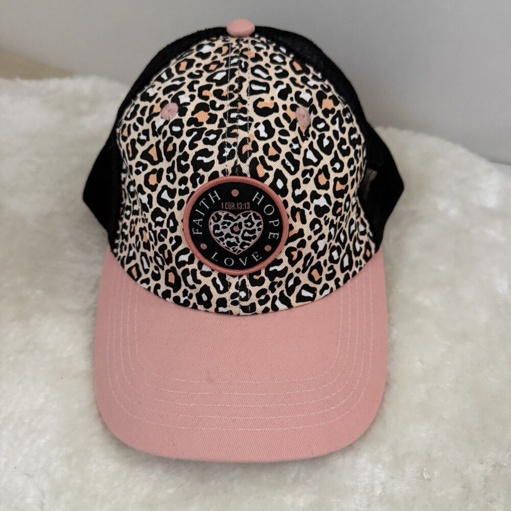 Blessed Girl Faith Hope Love Cheetah Print Hat Cap Baseball Trucker Cotton
